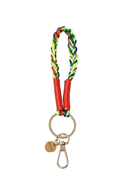 Schlüsselanhänger Urban Gipsy Multicolor Mehrfarbig Geflochtenes Polyester Karabiner Vergoldet 20 cm