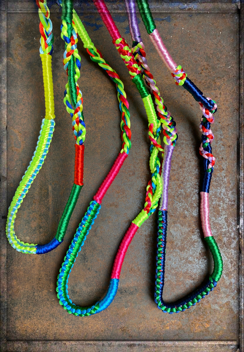 Schlüsselband Urban Gipsy Multicolor Mehrfarbig Geflochtenes Polyester Karabiner Silberfarben 50 cm Lang Varianten