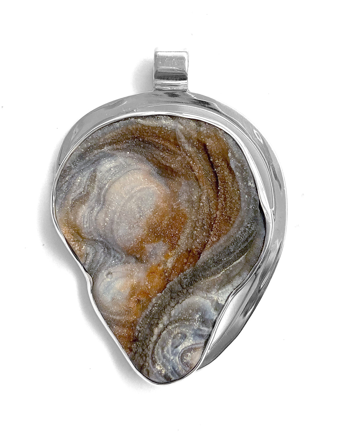 Steinanhänger Chalcedon-Rosette Sterling Silber Unikat