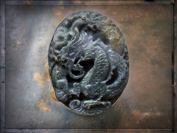 Steinring Chinesische Jade Dragonstone Geschnitzt Gross Silber Größenverstellbar Unikat