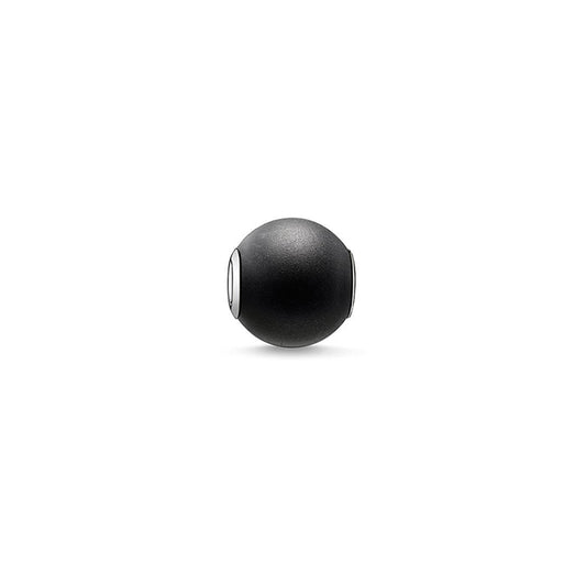 Thomas Sabo Rebel at Heart Karma Beads Obsidian Schwarz Matt 925 Sterling Silber