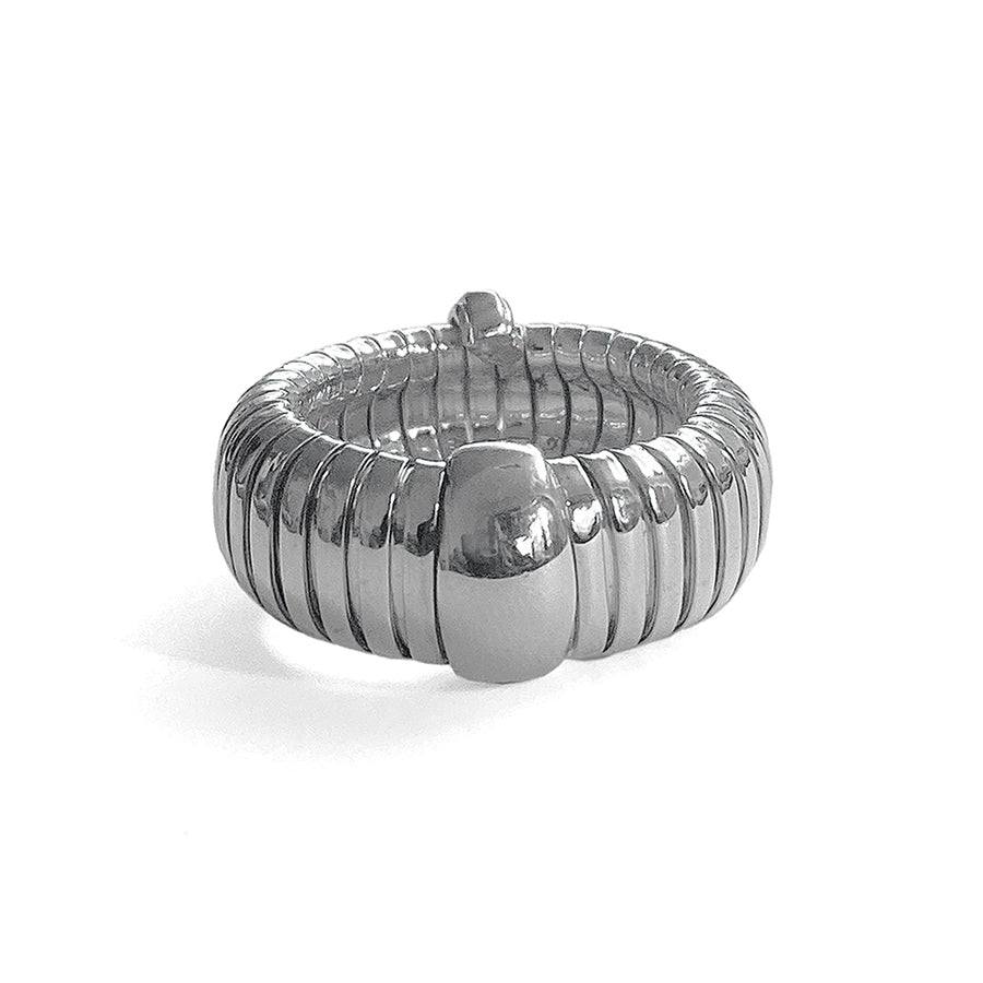 Ultima Edizione Bandring 925 Sterling Silber Rhodiniert Pavé Zirkonia Rückseite