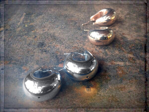 Ultima Edizione Breite Leichte Creolen 2 cm 925 Sterling Silber Rhodiniert Rosé Vergoldet