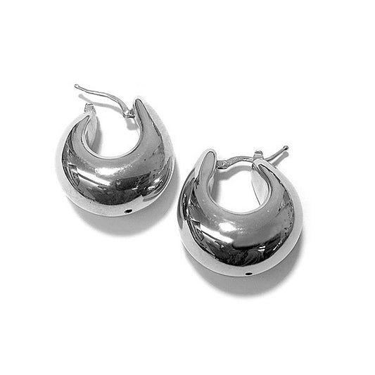 Ultima Edizione Breite Leichte Creolen 2 cm 925 Sterling Silber Rhodiniert