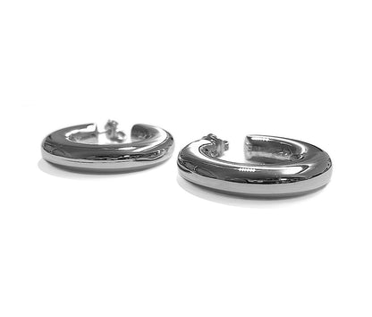 Ultima Edizione Creolen Rund 925 Sterling Silber Rhodiniert 3,5 cm Seitlich