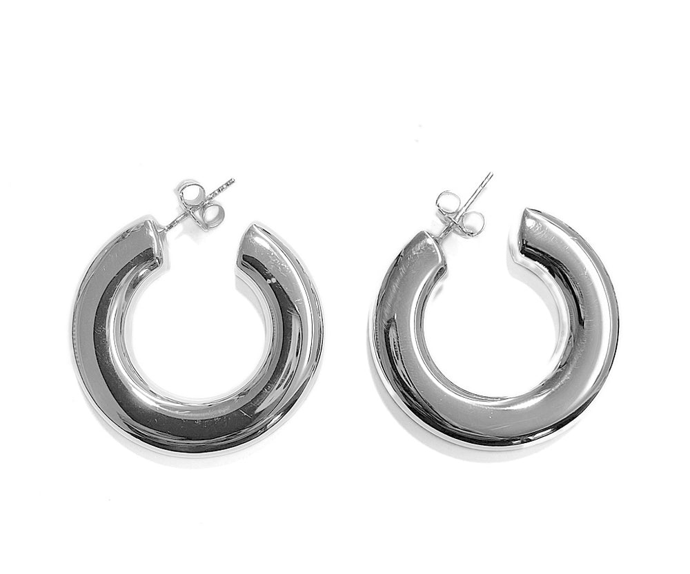 Ultima Edizione Creolen Rund 925 Sterling Silber Rhodiniert 3,5 cm