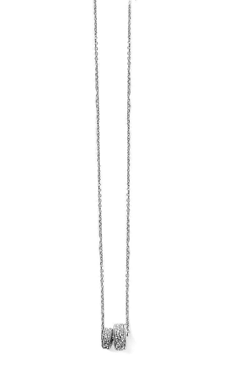 Ultima Edizione Kette Ring-Anhänger Sterling Silber Rhodiniert Pavé Zirkonia