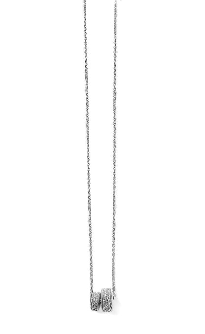 Ultima Edizione Kette Ring-Anhänger Sterling Silber Rhodiniert Pavé Zirkonia