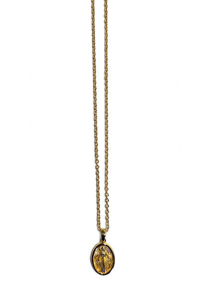 Ultima Edizione Filigrane Erbskette Madonna-Anhänger Rückseite Kreuz 925 Sterling Silber Vergoldet