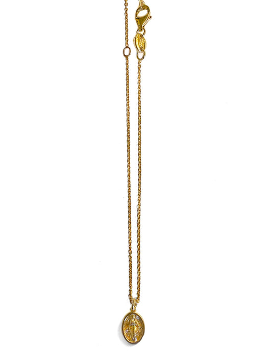 Ultima Edizione Kette Madonna-Anhänger Kreuz Filigran 925 Sterling Silber Vergoldet