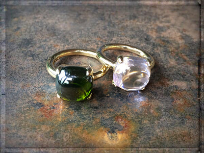 Ultima Edizione Ring Zirkonia Cabochon Sterling Silber Vergoldet