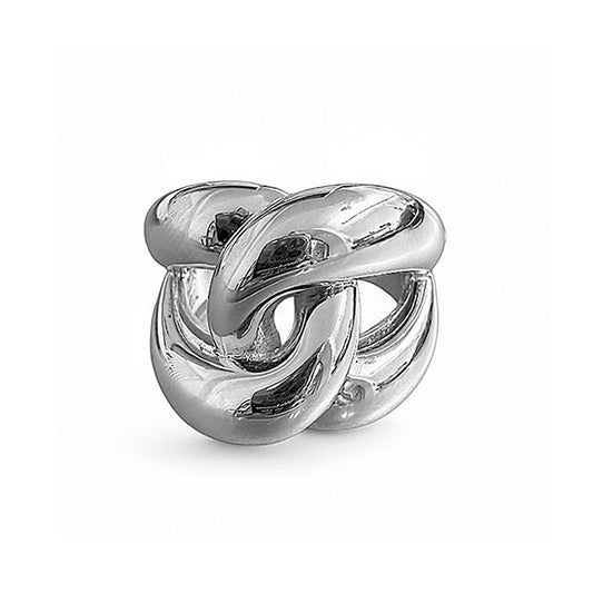 Ultima Edizione Ring Knoten-Design Sterling Silber Rhodiniert