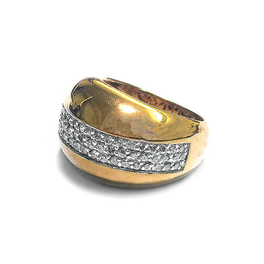 Ultima Edizione Ring Sterling Silber Vergoldet Pavé Zirkonia 
