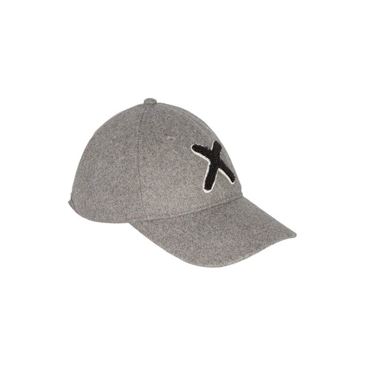 UNIO Baseball-Cap Chiba X Grau Meliert Schwarzes X-Patch Softe Filz-Optik Unisex