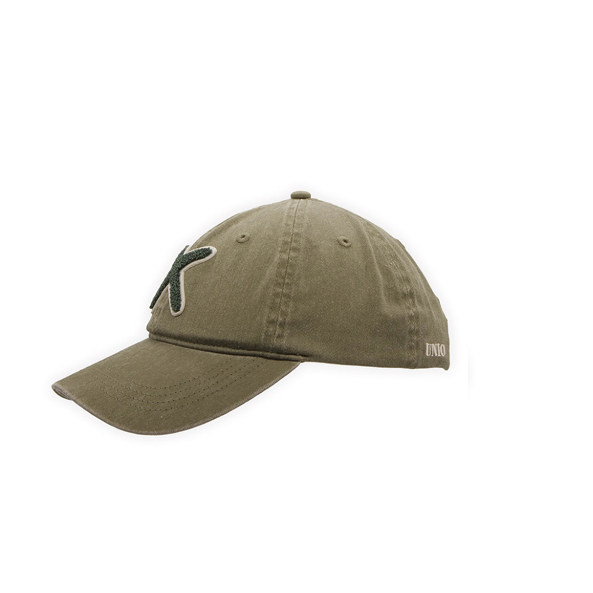 UNIO Baseball-Cap Kobe X Khaki Oliv X-Patch Unisex Seitlich 2