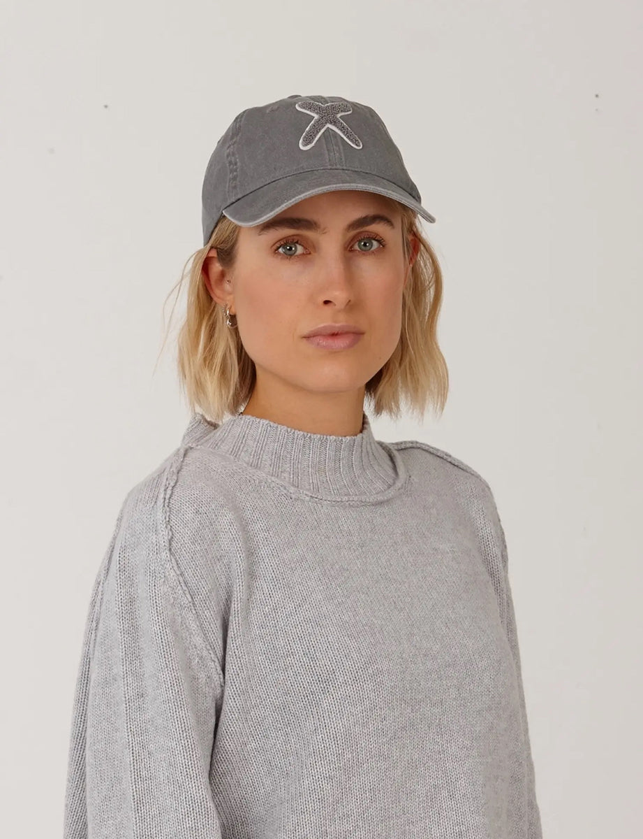 UNIO Kappe Cap Kobe-X X-Patch Hellgrau Light Grey Unisex Nachhaltig Fair Produziert Model