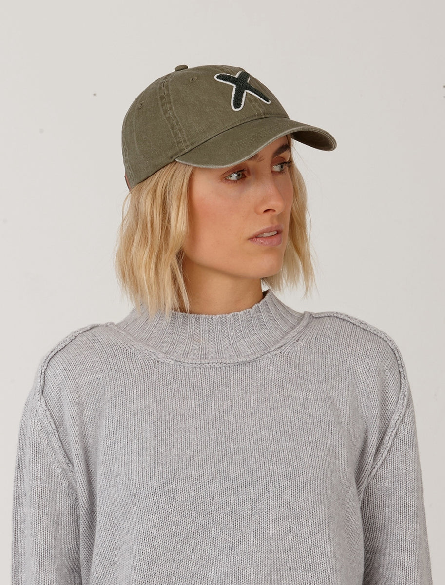 UNIO Kappe Cap Kobe-X Khaki X-Patch Unisex Nachhaltig Fair Produziert Model