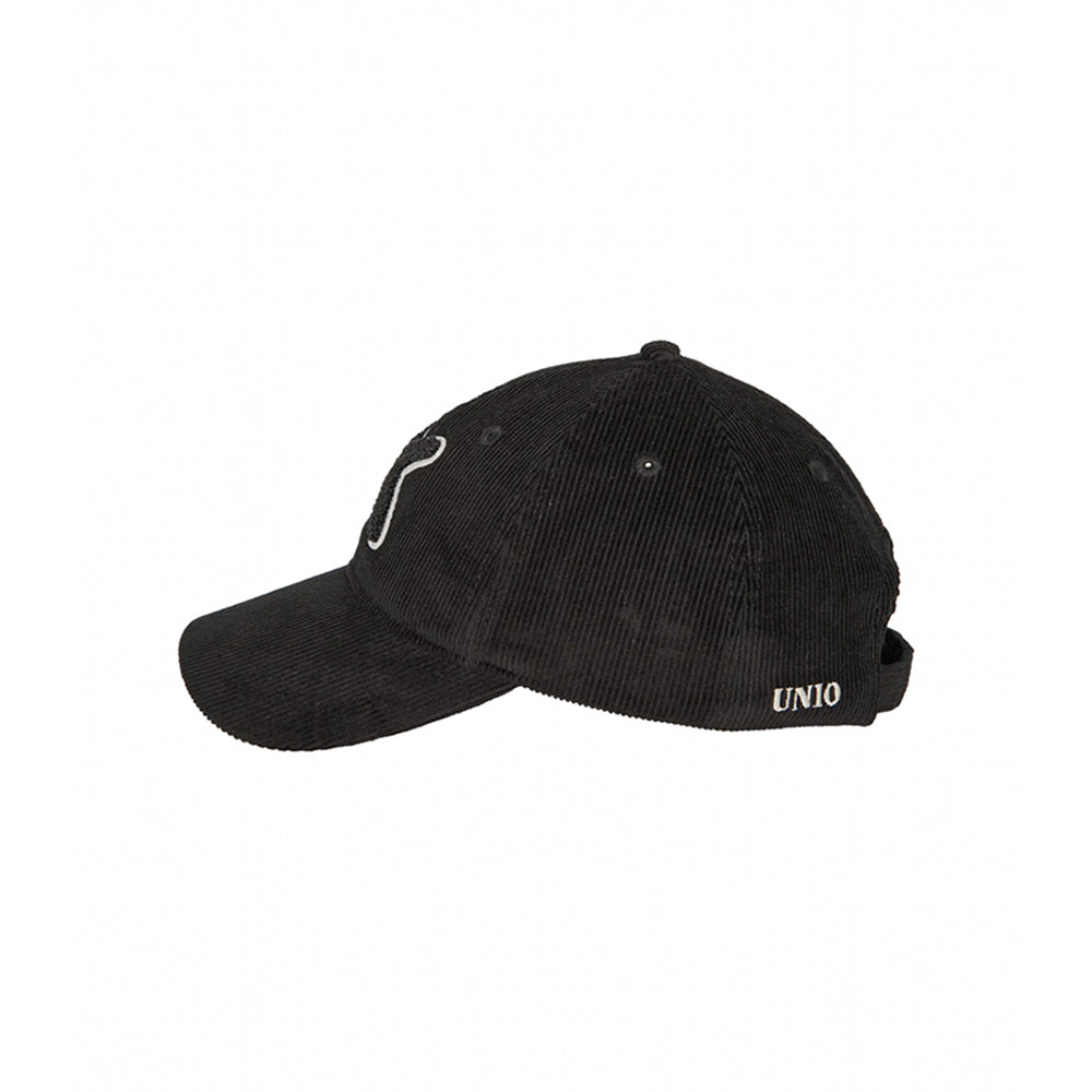UNIO Baseball-Cap Tore X Black Schwarz X-Patch Gerippte Cord-Optik Unisex Seitlich 2