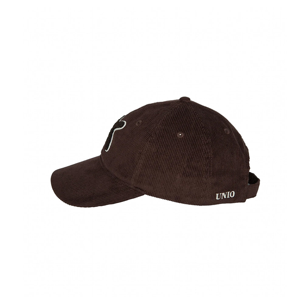 UNIO Baseball-Cap Tore X Dunkelbraun X-Patch Gerippte Cord-Optik Unisex Seitlich 2