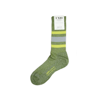 Unio Glitzer-Socken Streifen Oliv Nachhaltig