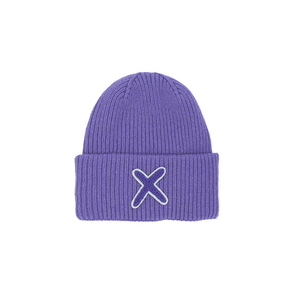 UNIO Strickmütze Lumi X Matched Merinowolle Cashmere Unisex Nachhaltig Fair Produziert X-Patch Lila Amethyst
