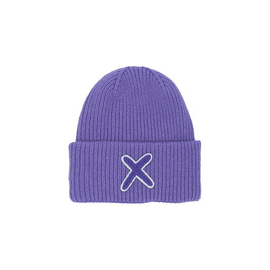 UNIO Strickmütze Lumi X Matched Merinowolle Cashmere Unisex Nachhaltig Fair Produziert X-Patch Lila Amethyst

