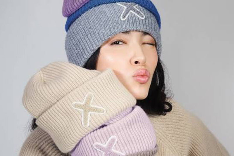 UNIO Strickmütze Lumi X Matched Merinowolle Cashmere Unisex Nachhaltig Fair Produziert X-Patch