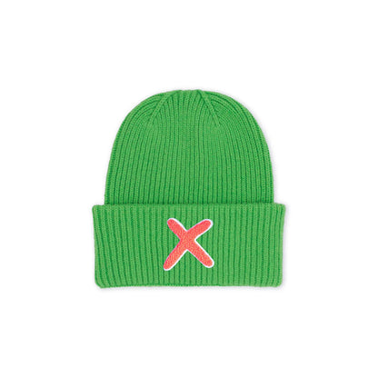 UNIO Strickmütze Lumi X Merinowolle Cashmere Unisex Nachhaltig Fair Produziert X-Patch Orange Fresh Green