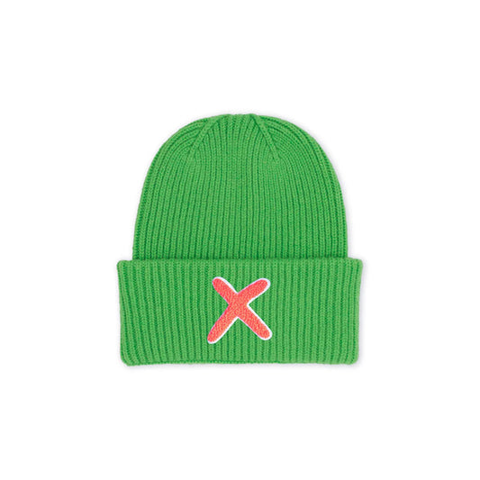 UNIO Strickmütze Lumi X Merinowolle Cashmere Unisex Nachhaltig Fair Produziert X-Patch Orange Fresh Green