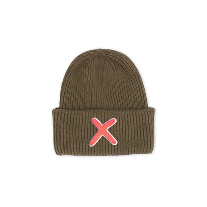 UNIO Strickmütze Lumi X Merinowolle Cashmere Unisex Nachhaltig Fair Produziert X-Patch Oliv Green Ash