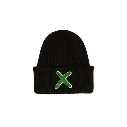 UNIO Strickmütze Lumi X-Patch Green Grün Merinowolle Black Schwarz Unisex Nachhaltig Fair Produziert
