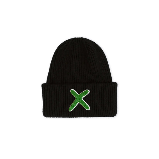 UNIO Strickmütze Lumi X-Patch Green Grün Merinowolle Black Schwarz Unisex Nachhaltig Fair Produziert