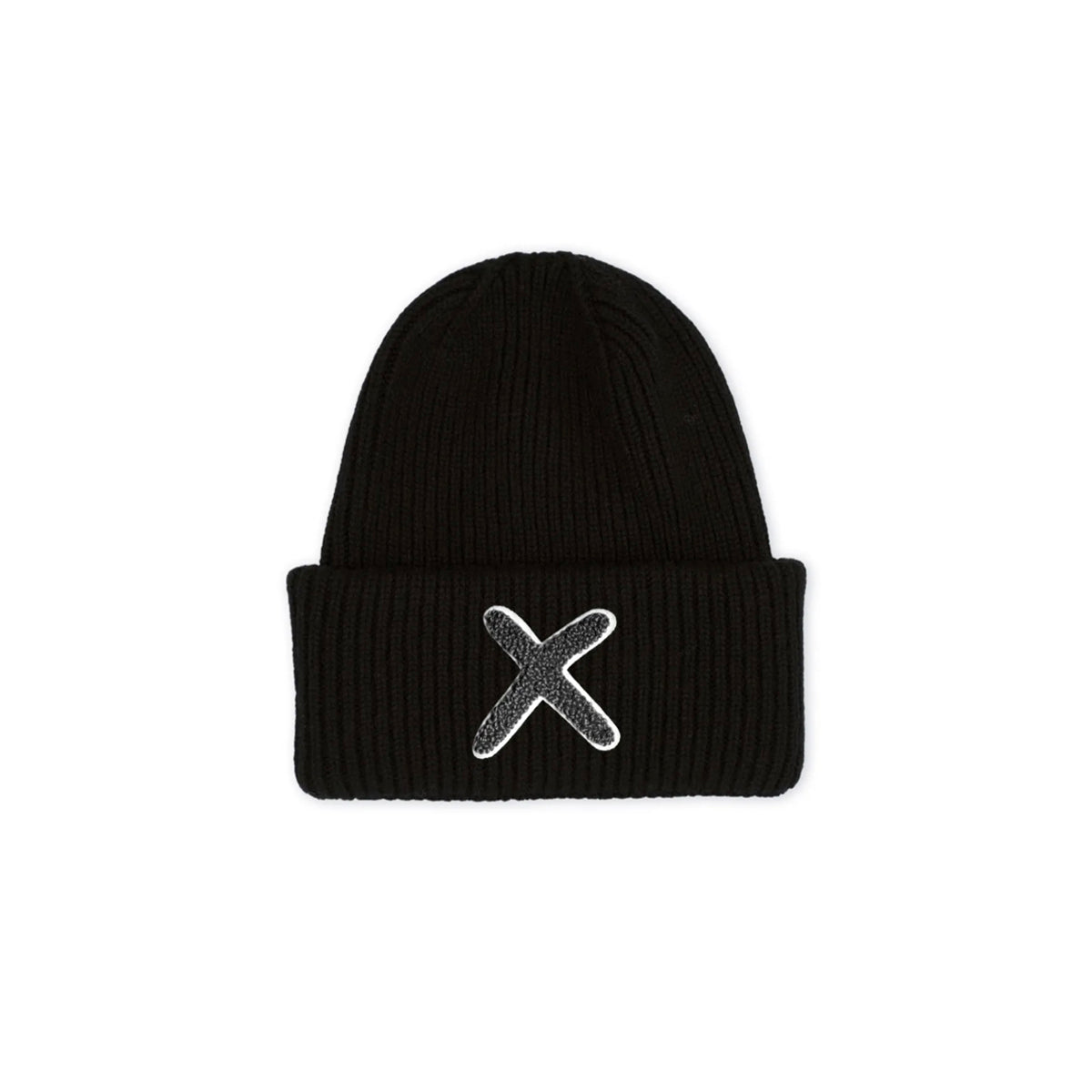 UNIO Strickmütze Lumi X-Patch Black Merinowolle Cashmere Schwarz Unisex Nachhaltig Fair Produziert