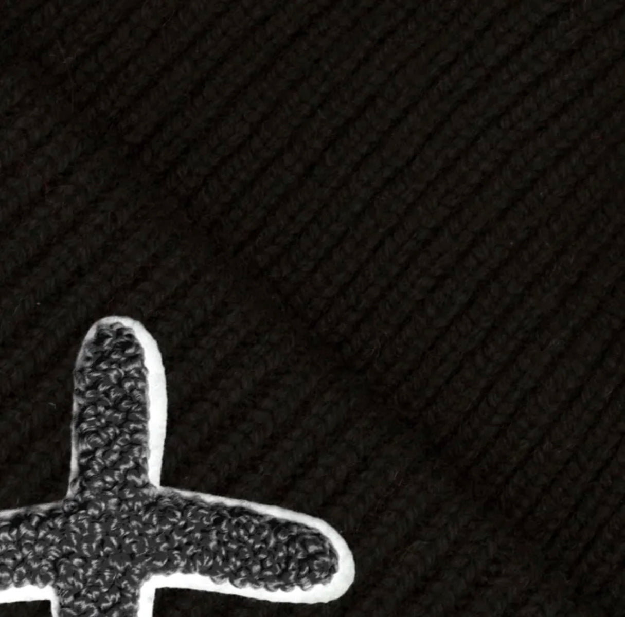 UNIO Strickmütze Lumi X-Patch Schwarz Merinowolle Cashmere Unisex Nachhaltig Fair Produziert