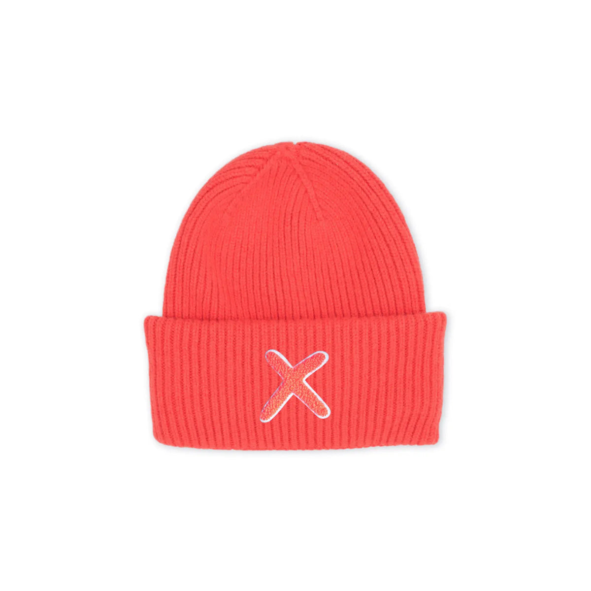 UNIO Strickmütze Lumi X Merinowolle Cashmere Nachhaltig Fair Produziert X-Patch Orange