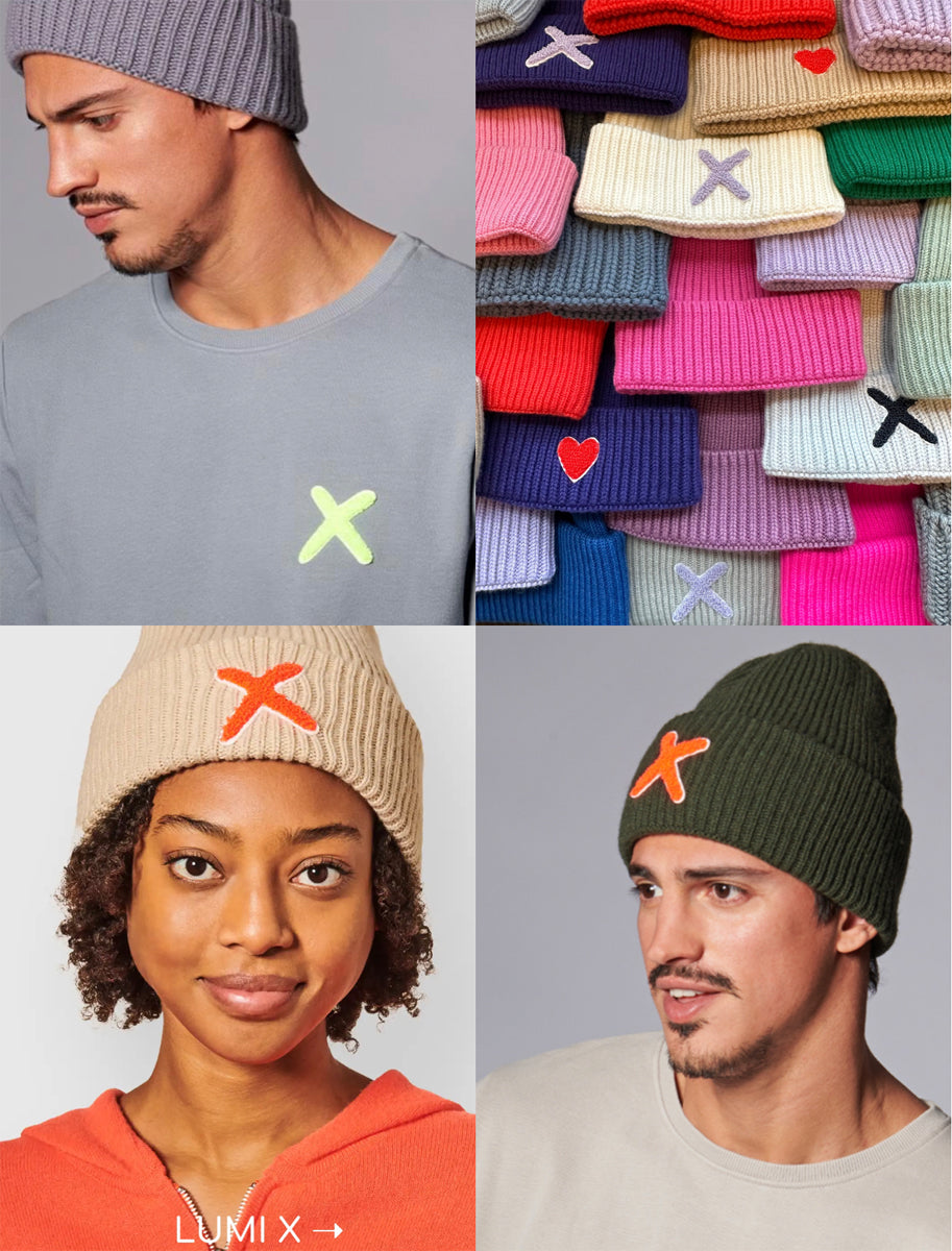 UNIO Strickmütze Lumi X Merinowolle Cashmere Unisex Nachhaltig Fair Produziert X-Patch