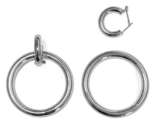 ZAG Bijoux 2-in-1 Creolen Edelstahl Abnehmbarer Ring Modulare Creolen Statement-Look