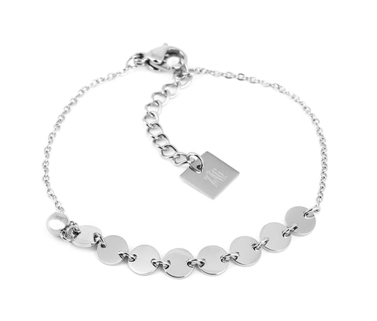 ZAG Bijoux Armband Plättchen Dots Edelstahl Silber