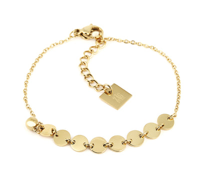 ZAG Bijoux Armband Plättchen Dots Edelstahl Gold Plattiert