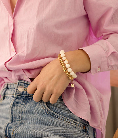 ZAG Bijoux Armband Galou Kordelmuster Edelstahl Vergoldet Detail