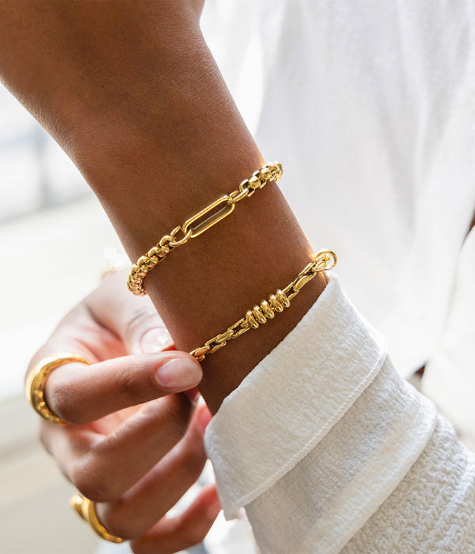ZAG Bijoux Armband Janet Edelstahl Vergoldet Bewegliche Elemente Längenverstellbar 

