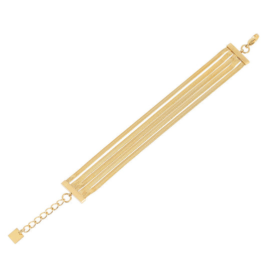 ZAG Bijoux Armband Lioni Schlangenkette 4-reihig Edelstahl Vergoldet