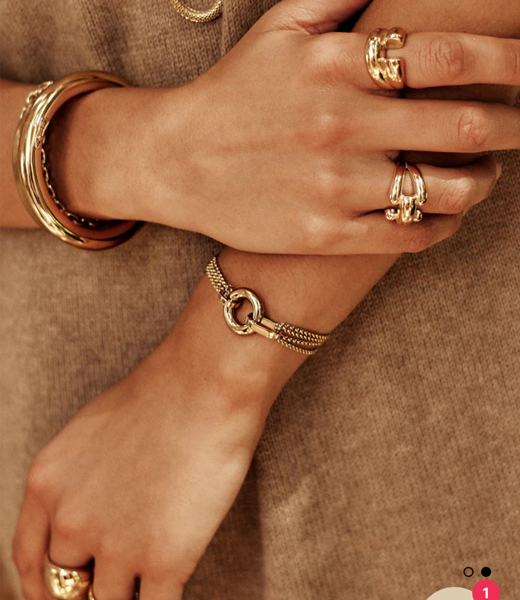 ZAG Bijoux Armband Mantessa Mehrreihig Stacking Ringe Edelstahl Vergoldet
