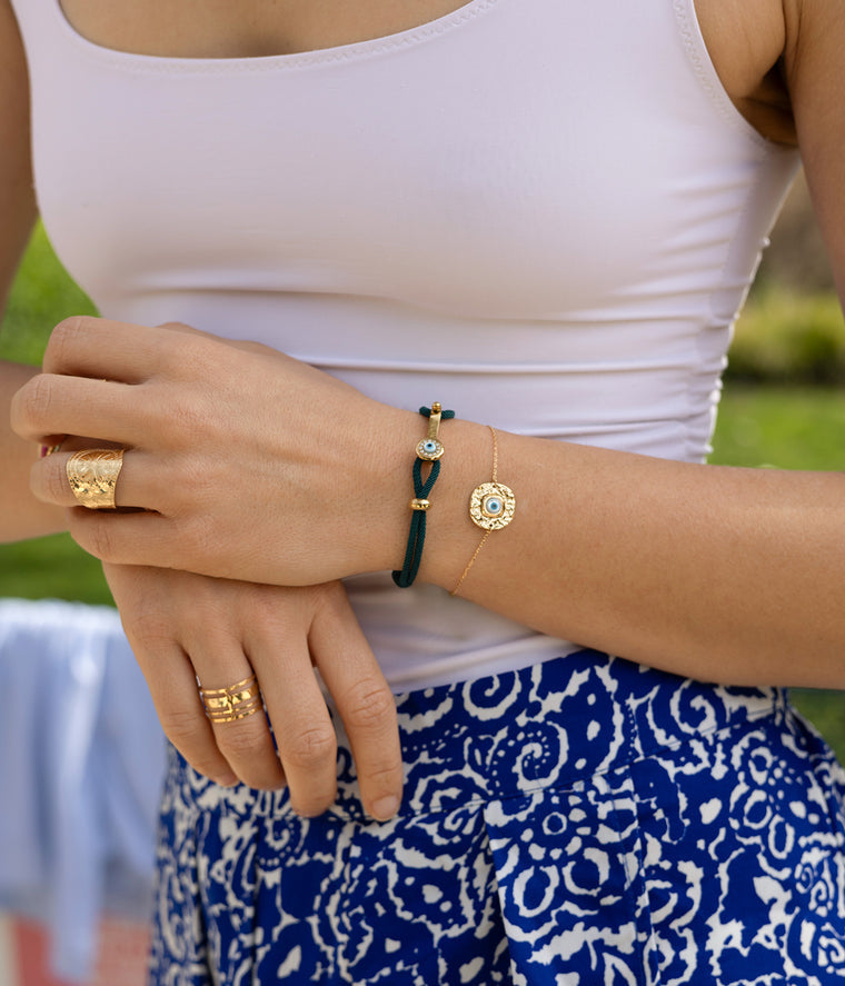 ZAG Bijoux Armbänder Nazar Eye Edelstahl Vergoldet Stacking-Look