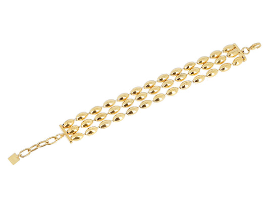 ZAG Bijoux Armband Nyra Erbsglieder 3-reihig Edelstahl Vergoldet
