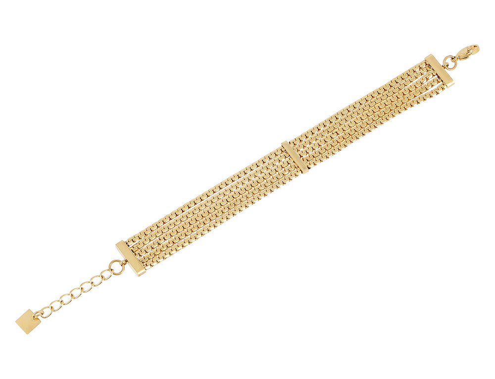 ZAG Bijoux Armband Salerne Mehrreihig Flache Ketten Edelstahl Vergoldet
