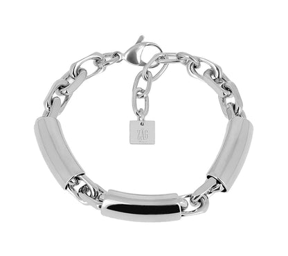 ZAG Bijoux Armband Vignale Röhren Erbsmuster Edelstahl Silber