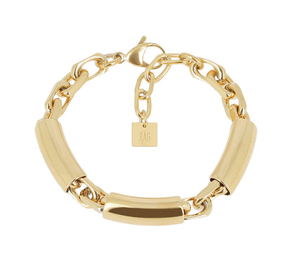ZAG Bijoux Armband Vignale Röhren Erbsmuster Edelstahl Vergoldet