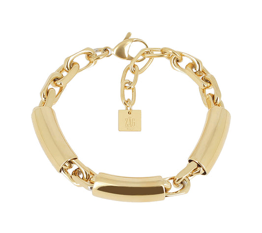 ZAG Bijoux Armband Vignale Röhren Erbsmuster Edelstahl Vergoldet