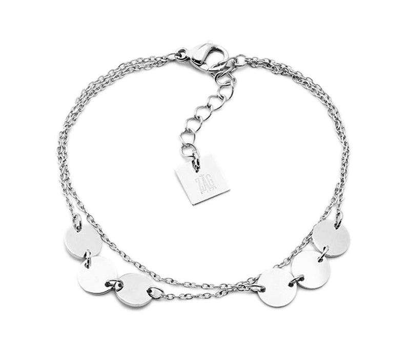 ZAG Bijoux Doppelreihiges Armband Dots Edelstahl Silber